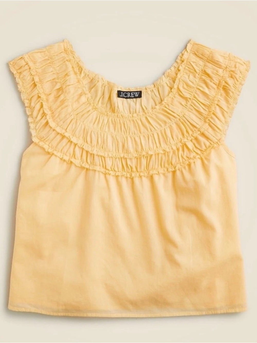 J.Crew Butter Yellow Smocked Cotton Top - XXS